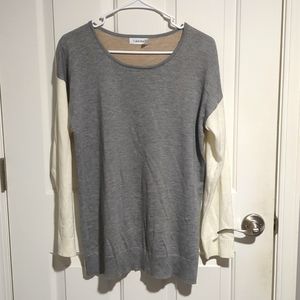 CALVIN KLEIN KNIT SWEATER TOP LARGE NEUTRAL COLORS
